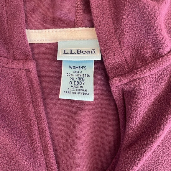 L.L. Bean Women's Purple Fleece Hooded Vest - Picture 2 of 4